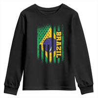 Brazilian Americans Brazilian Pride Latin Vintage USA Brazil Flag Youth Sweatshirt