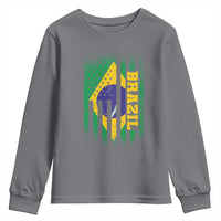 Brazilian Americans Brazilian Pride Latin Vintage USA Brazil Flag Youth Sweatshirt