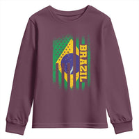 Brazilian Americans Brazilian Pride Latin Vintage USA Brazil Flag Youth Sweatshirt