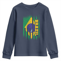 Brazilian Americans Brazilian Pride Latin Vintage USA Brazil Flag Youth Sweatshirt
