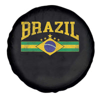 Brazilian Pride Vintage Brasil Brazil Flag Latin America Spare Tire Cover - Wonder Print Shop