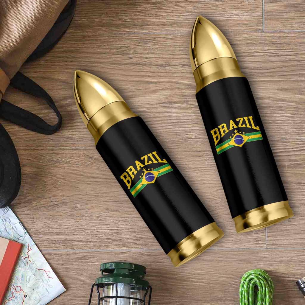 Brazilian Pride Vintage Brasil Brazil Flag Latin America Bullet Tumbler - Wonder Print Shop