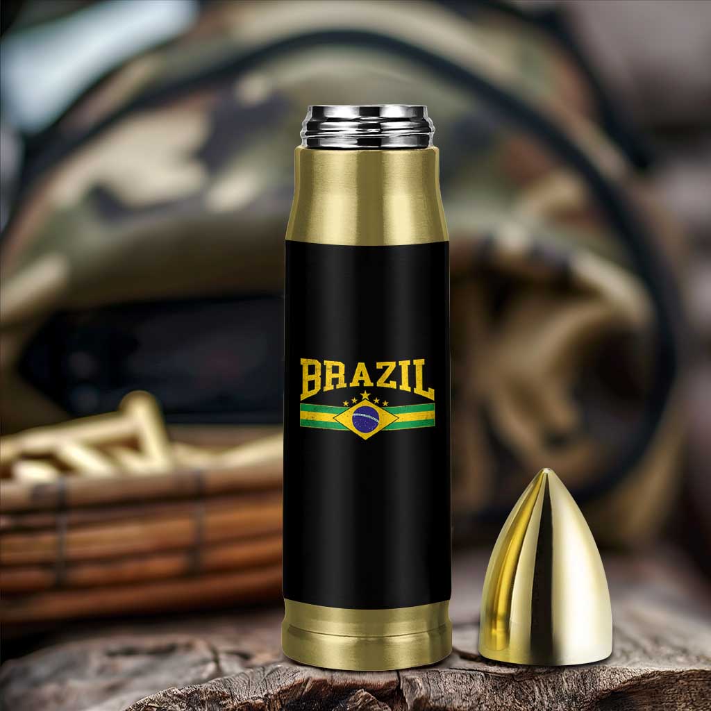 Brazilian Pride Vintage Brasil Brazil Flag Latin America Bullet Tumbler - Wonder Print Shop