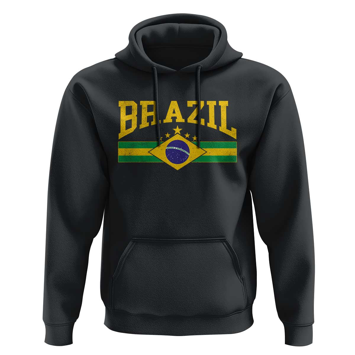Brazilian Pride Vintage Brasil Brazil Flag Latin America Hoodie - Wonder Print Shop