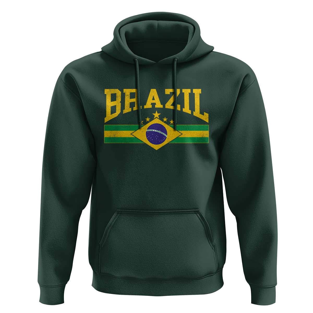 Brazilian Pride Vintage Brasil Brazil Flag Latin America Hoodie - Wonder Print Shop