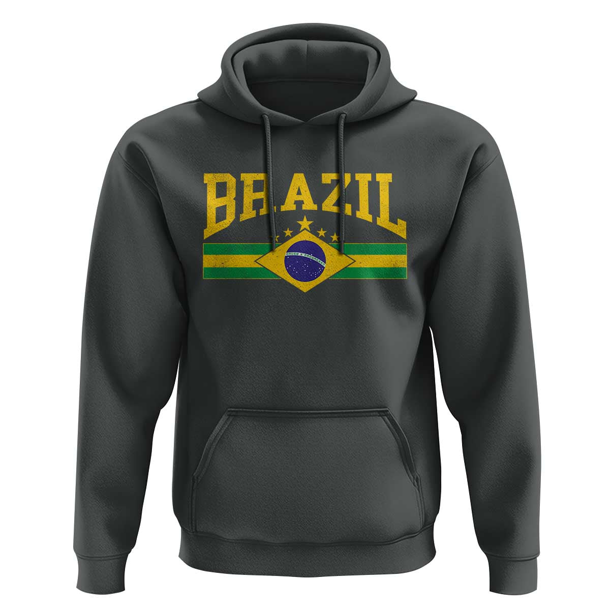Brazilian Pride Vintage Brasil Brazil Flag Latin America Hoodie - Wonder Print Shop