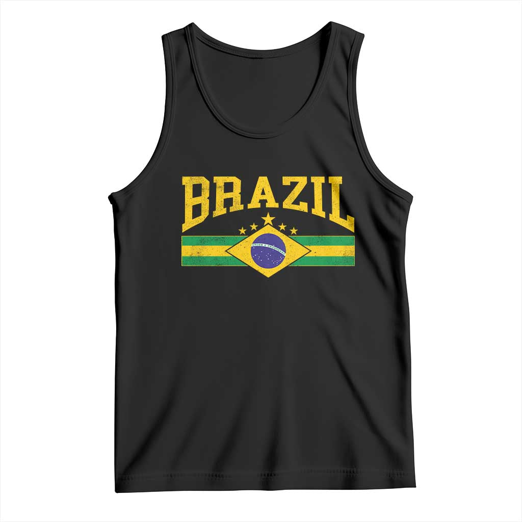 Brazilian Pride Vintage Brasil Brazil Flag Latin America Tank Top - Wonder Print Shop