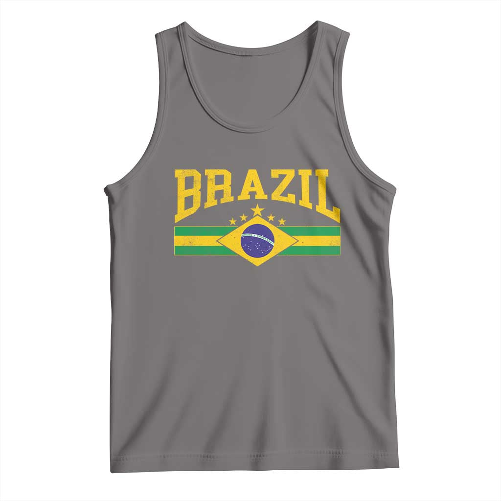 Brazilian Pride Vintage Brasil Brazil Flag Latin America Tank Top - Wonder Print Shop