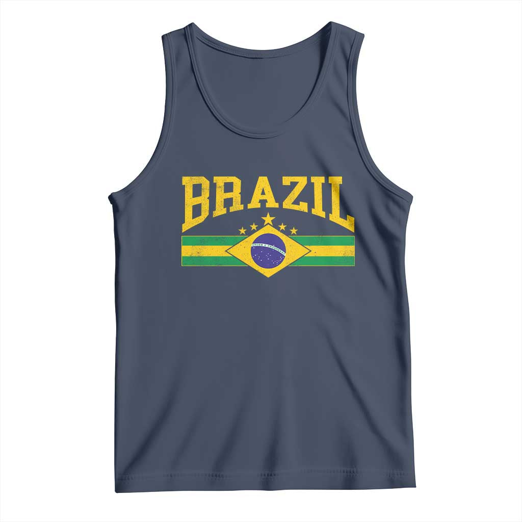Brazilian Pride Vintage Brasil Brazil Flag Latin America Tank Top - Wonder Print Shop