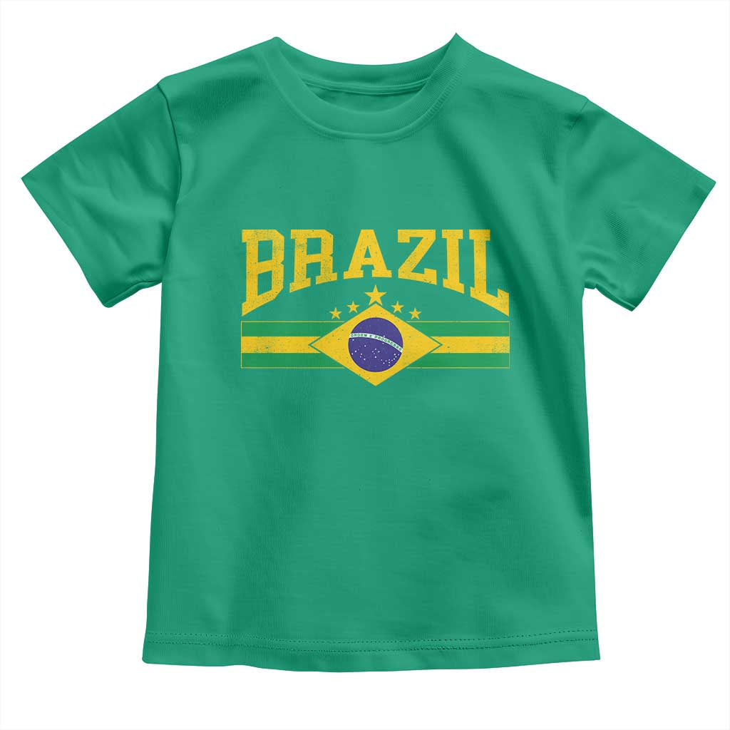 Brazilian Pride Vintage Brasil Brazil Flag Latin America Toddler T Shirt - Wonder Print Shop