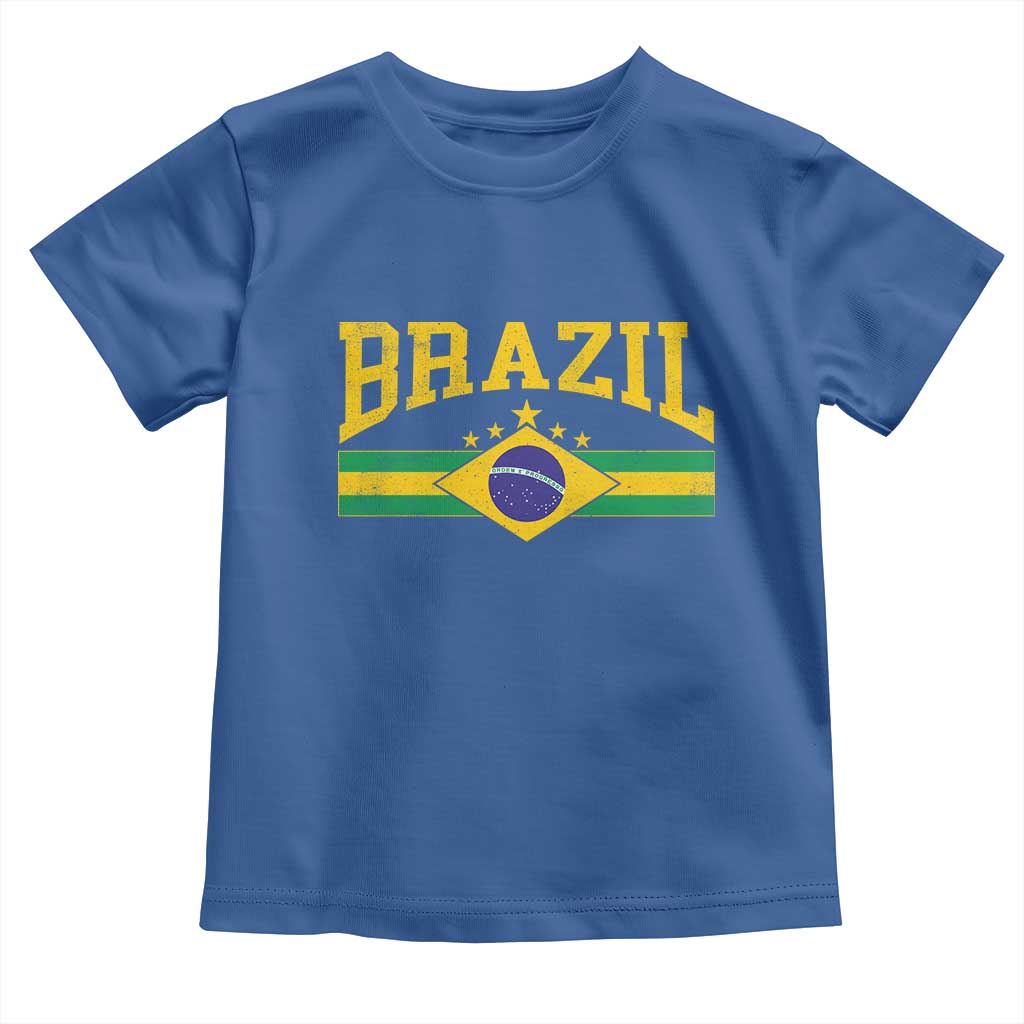 Brazilian Pride Vintage Brasil Brazil Flag Latin America Toddler T Shirt - Wonder Print Shop
