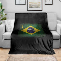 Brazilian Pride Christian Cross Latin America Brazil Flag Throw Blanket - Wonder Print Shop