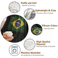 Brazilian Pride Christian Cross Latin America Brazil Flag Throw Blanket - Wonder Print Shop