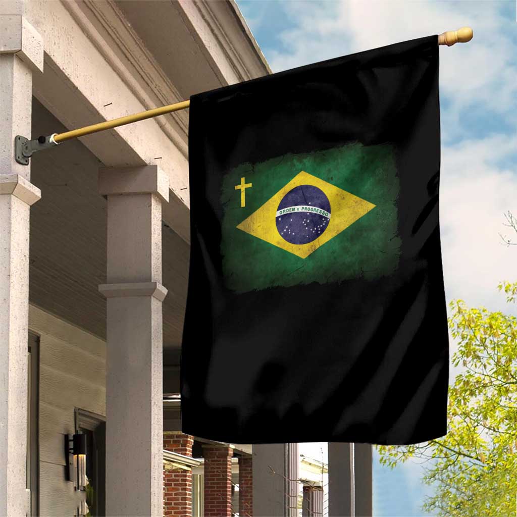 Brazilian Pride Christian Cross Latin America Brazil Flag Garden Flag - Wonder Print Shop