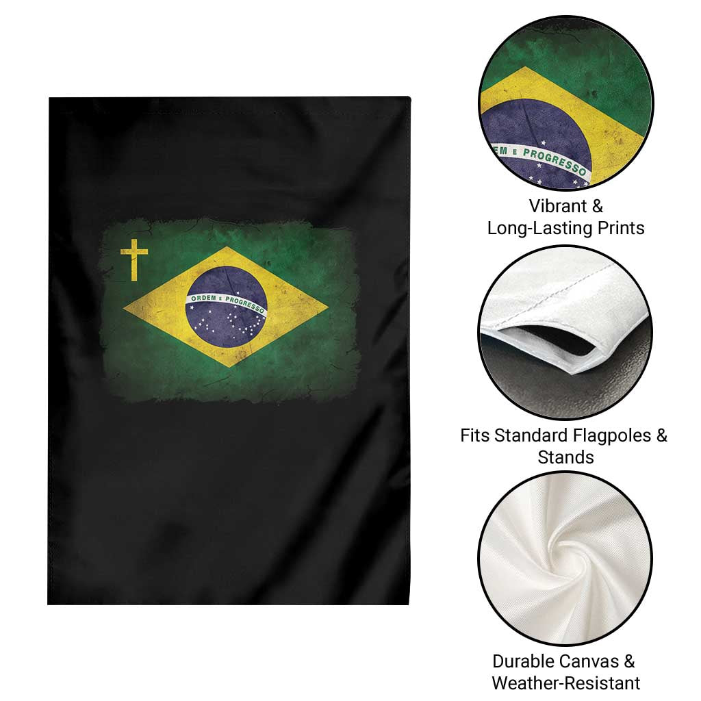 Brazilian Pride Christian Cross Latin America Brazil Flag Garden Flag - Wonder Print Shop