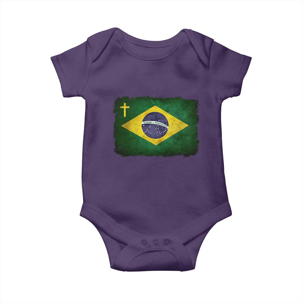 Brazilian Pride Christian Cross Latin America Brazil Flag Baby Onesie - Wonder Print Shop