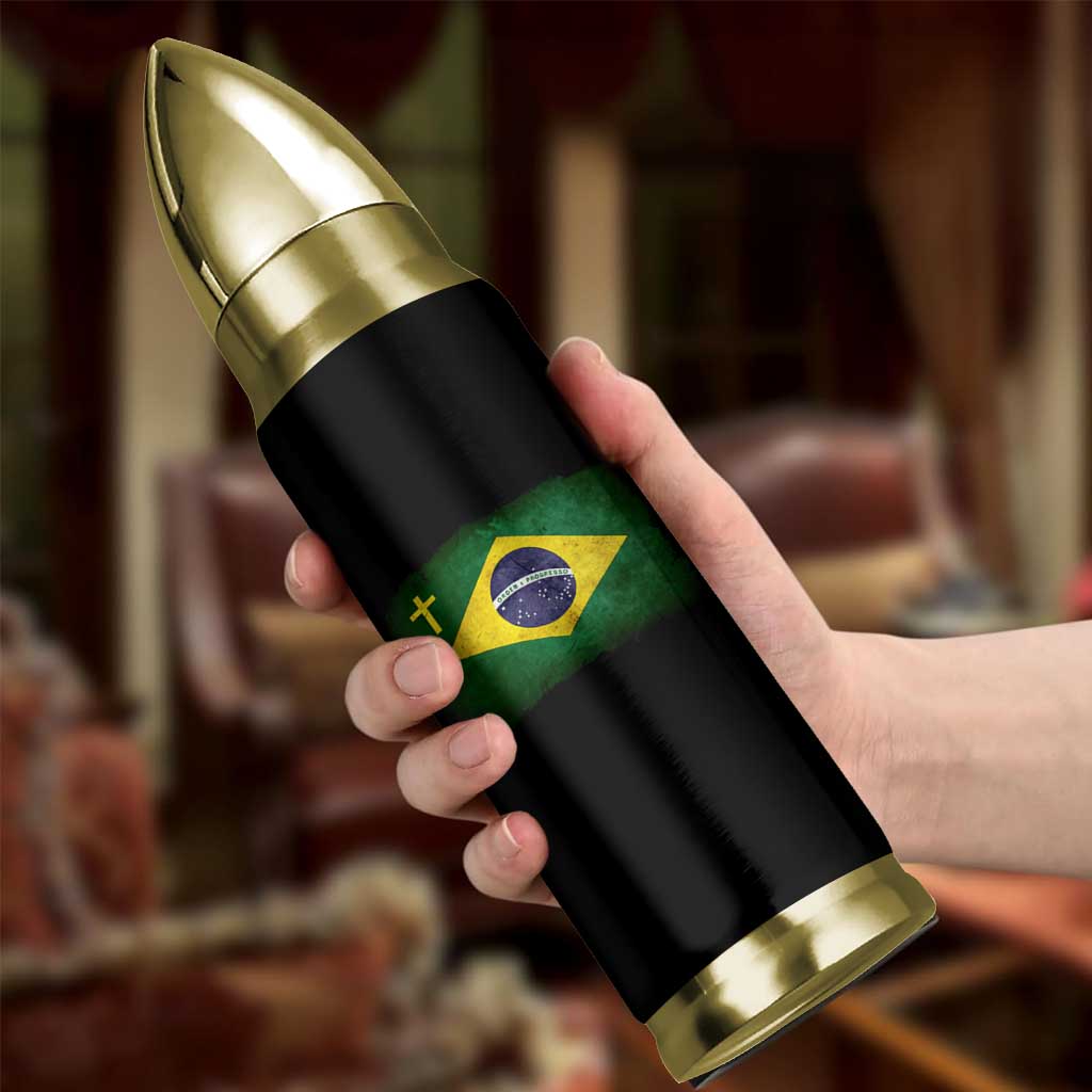 Brazilian Pride Christian Cross Latin America Brazil Flag Bullet Tumbler - Wonder Print Shop