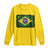Brazilian Pride Christian Cross Latin America Brazil Flag Long Sleeve Shirt - Wonder Print Shop