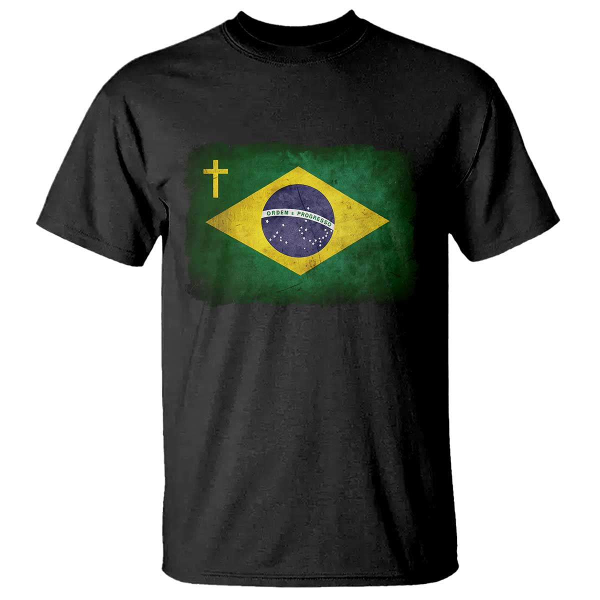 Brazilian Pride Christian Cross Latin America Brazil Flag T Shirt - Wonder Print Shop