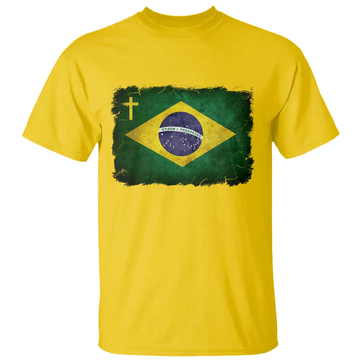 Brazilian Pride Christian Cross Latin America Brazil Flag T Shirt - Wonder Print Shop