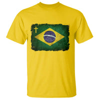 Brazilian Pride Christian Cross Latin America Brazil Flag T Shirt - Wonder Print Shop