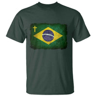 Brazilian Pride Christian Cross Latin America Brazil Flag T Shirt - Wonder Print Shop
