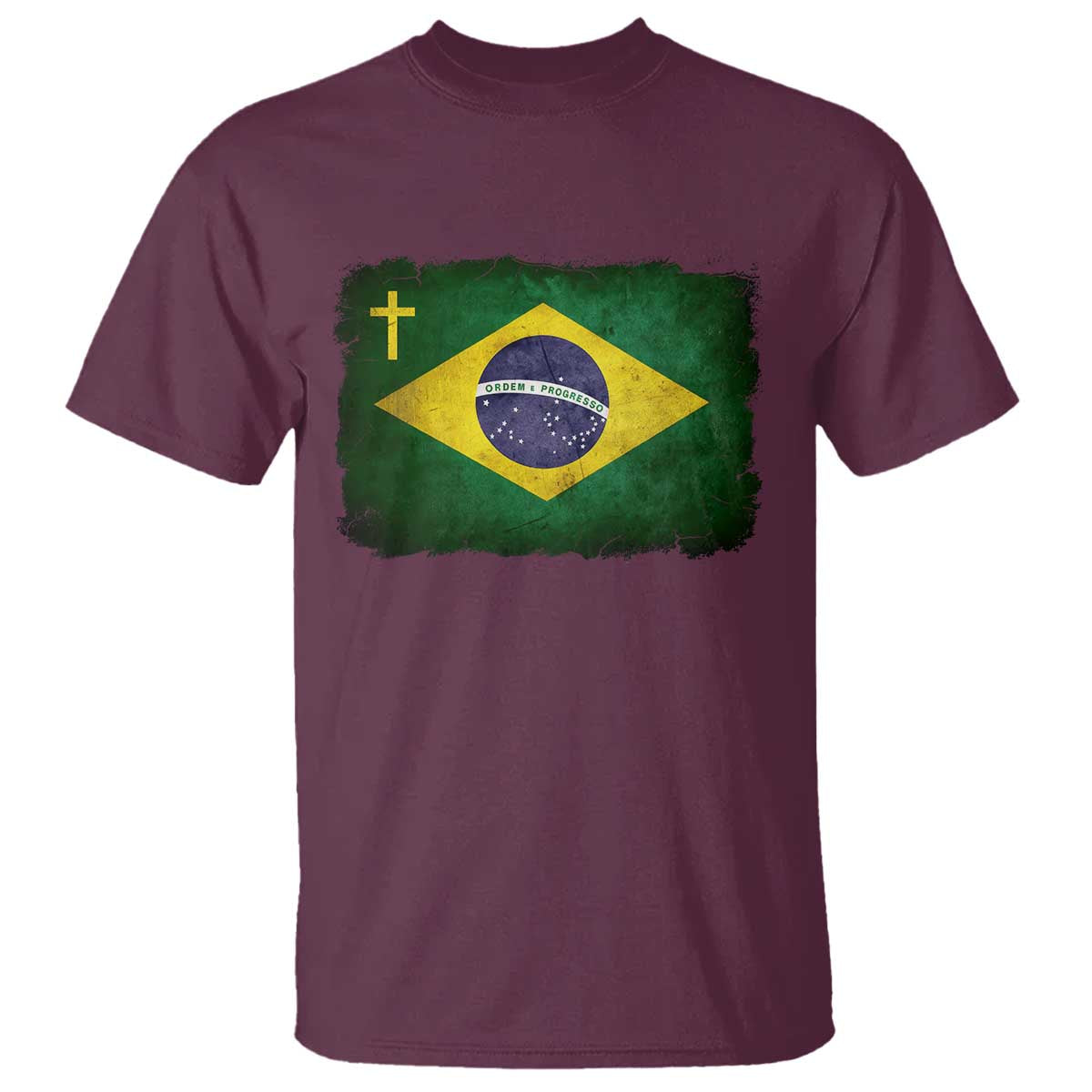 Brazilian Pride Christian Cross Latin America Brazil Flag T Shirt - Wonder Print Shop