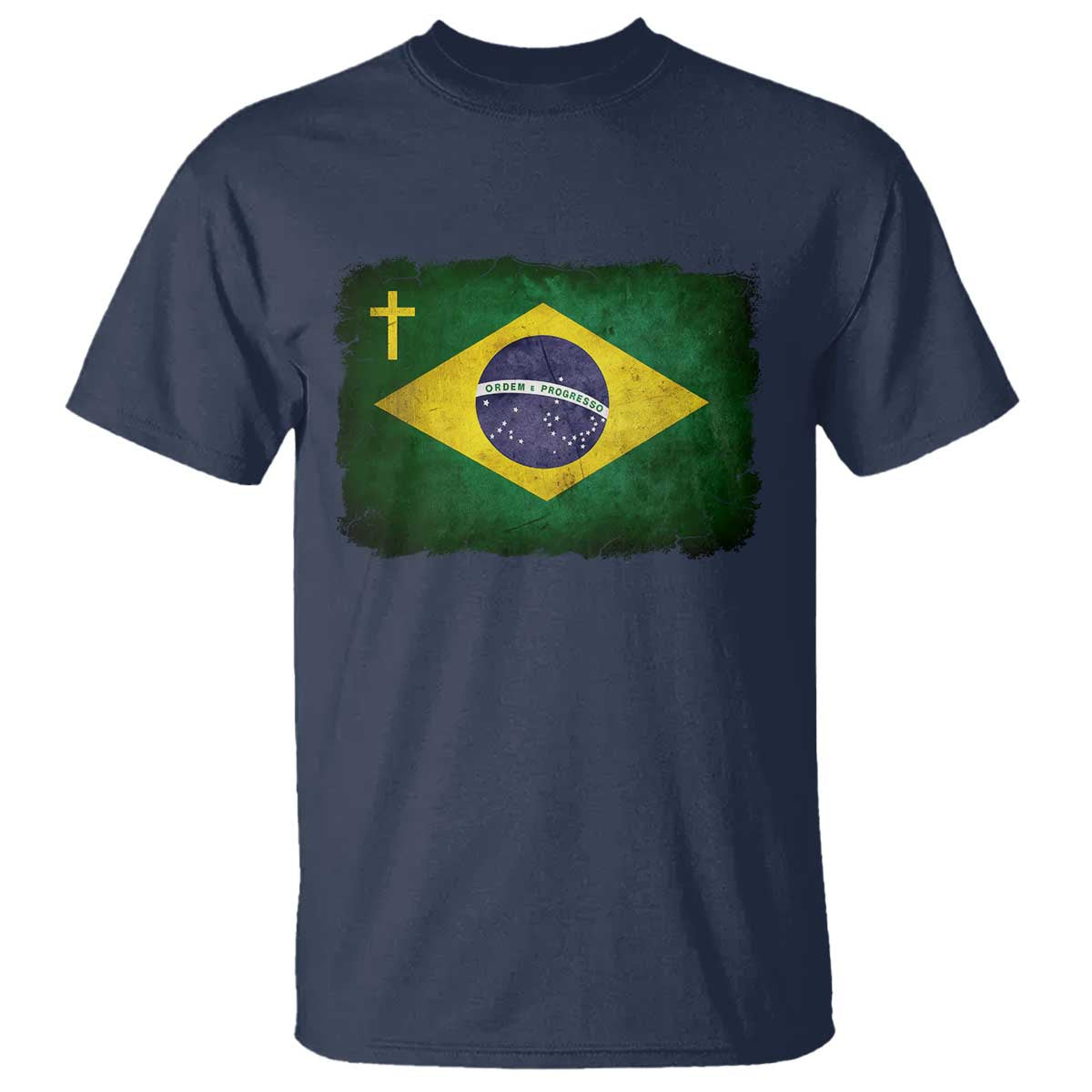 Brazilian Pride Christian Cross Latin America Brazil Flag T Shirt - Wonder Print Shop