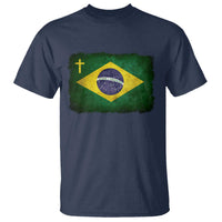 Brazilian Pride Christian Cross Latin America Brazil Flag T Shirt - Wonder Print Shop