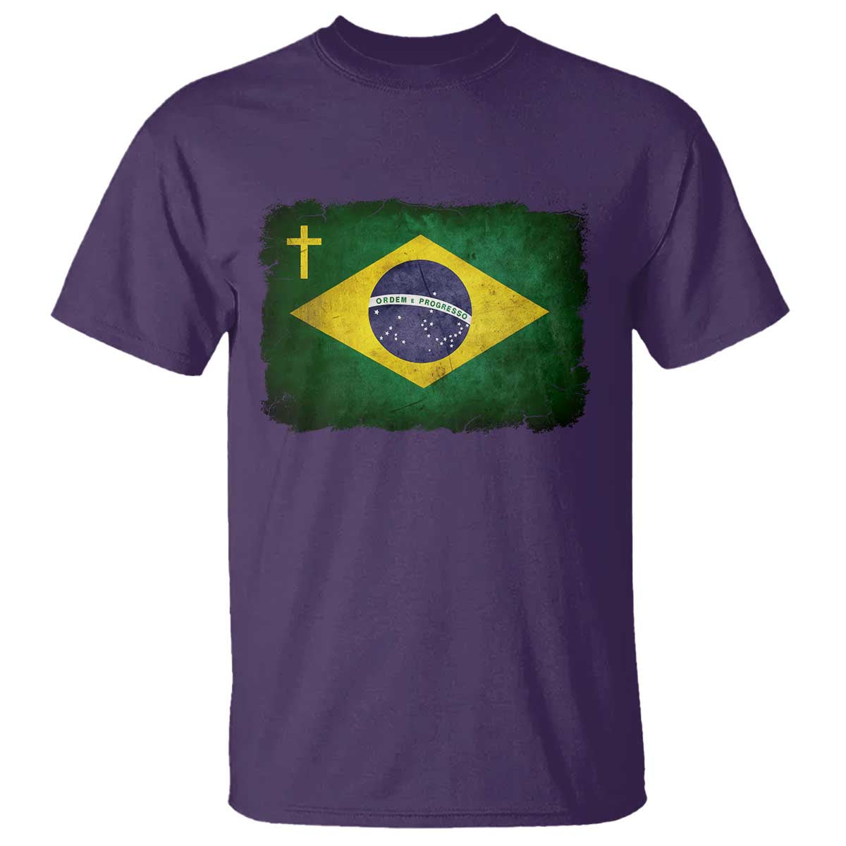 Brazilian Pride Christian Cross Latin America Brazil Flag T Shirt - Wonder Print Shop