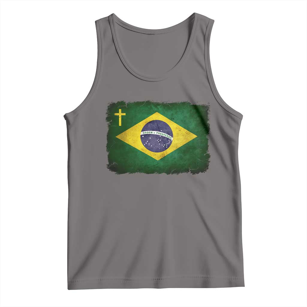 Brazilian Pride Christian Cross Latin America Brazil Flag Tank Top - Wonder Print Shop