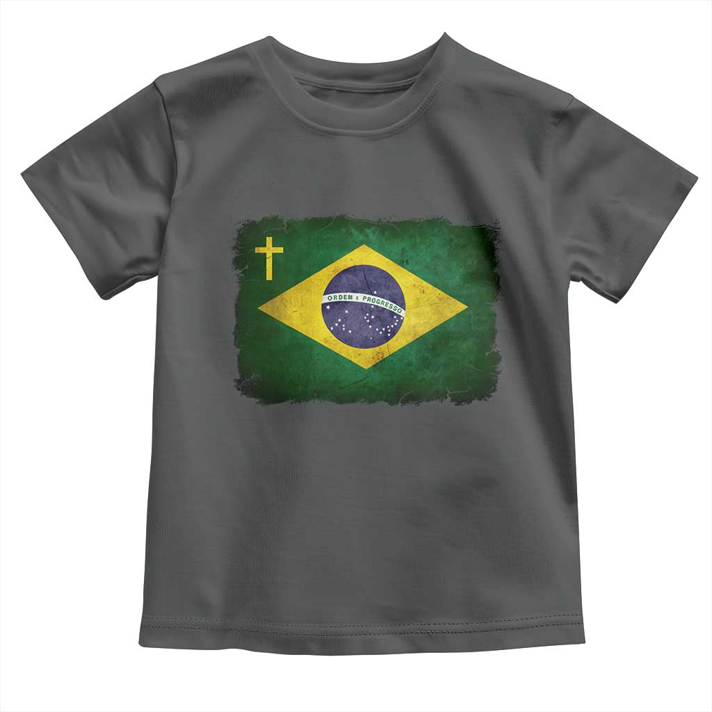 Brazilian Pride Christian Cross Latin America Brazil Flag Toddler T Shirt - Wonder Print Shop