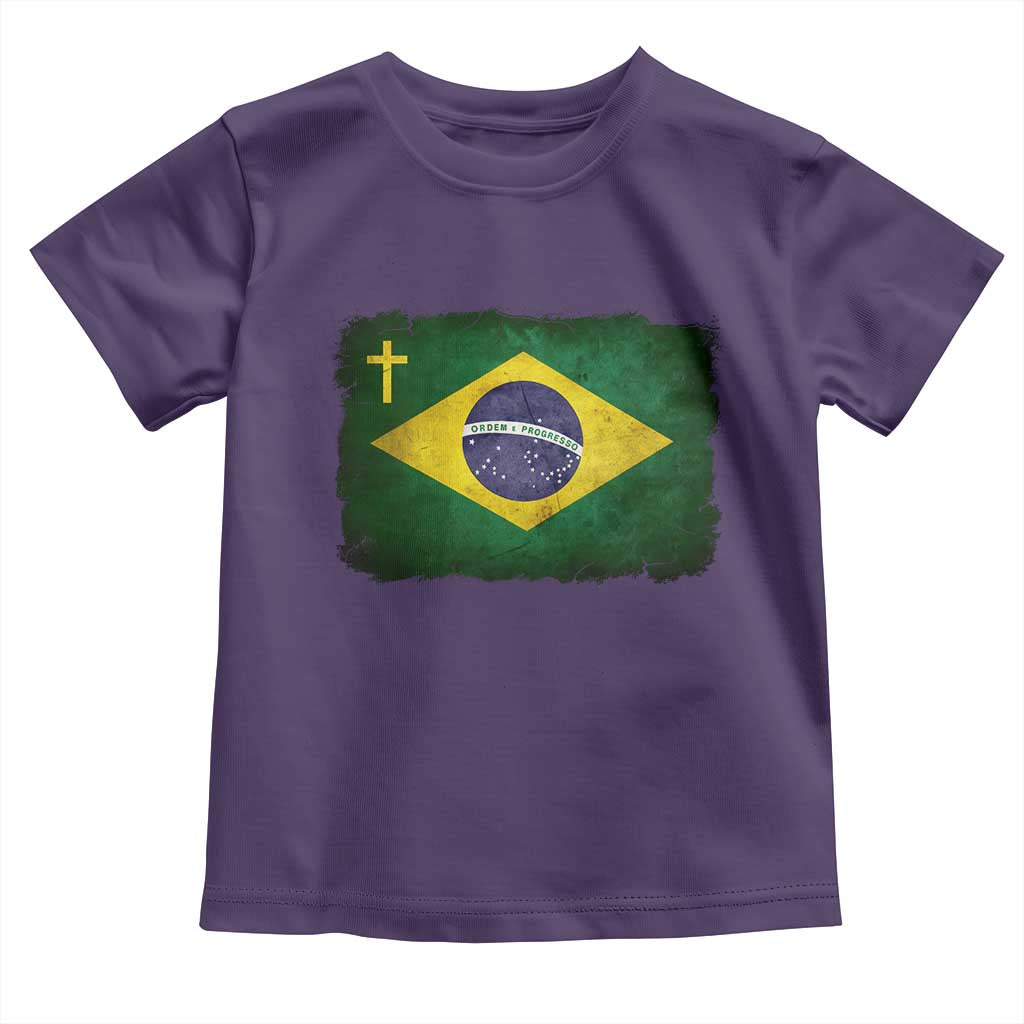 Brazilian Pride Christian Cross Latin America Brazil Flag Toddler T Shirt - Wonder Print Shop