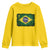 Brazilian Pride Christian Cross Latin America Brazil Flag Youth Sweatshirt - Wonder Print Shop