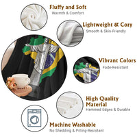 Brazilian Pride Christ the Redeemer Statue Latin America Brazil Map Throw Blanket - Wonder Print Shop