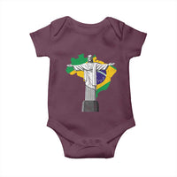Brazilian Pride Christ the Redeemer Statue Latin America Brazil Map Baby Onesie - Wonder Print Shop