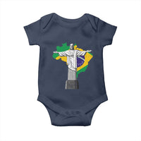 Brazilian Pride Christ the Redeemer Statue Latin America Brazil Map Baby Onesie - Wonder Print Shop
