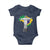 Brazilian Pride Christ the Redeemer Statue Latin America Brazil Map Baby Onesie - Wonder Print Shop