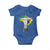 Brazilian Pride Christ the Redeemer Statue Latin America Brazil Map Baby Onesie - Wonder Print Shop