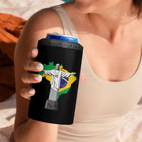 Brazilian Pride Christ the Redeemer Statue Latin America Brazil Map 4 in 1 Can Cooler Tumbler - Wonder Print Shop