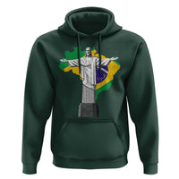 Brazilian Pride Christ the Redeemer Statue Latin America Brazil Map Hoodie - Wonder Print Shop