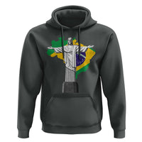 Brazilian Pride Christ the Redeemer Statue Latin America Brazil Map Hoodie - Wonder Print Shop