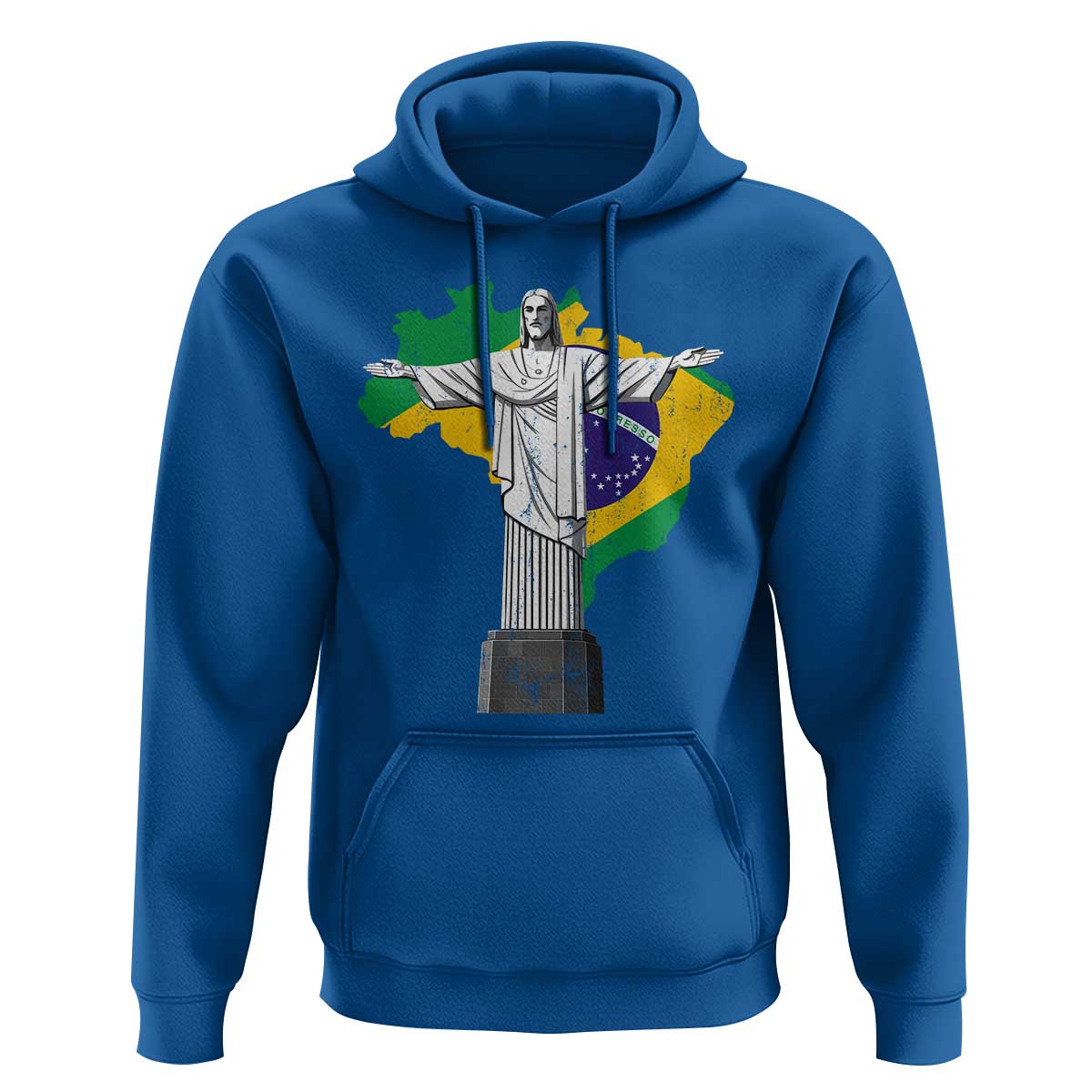 Brazilian Pride Christ the Redeemer Statue Latin America Brazil Map Hoodie - Wonder Print Shop