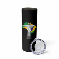Brazilian Pride Christ the Redeemer Statue Latin America Brazil Map Skinny Tumbler - Wonder Print Shop