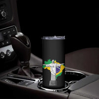 Brazilian Pride Christ the Redeemer Statue Latin America Brazil Map Skinny Tumbler - Wonder Print Shop