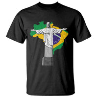 Brazilian Pride Christ the Redeemer Statue Latin America Brazil Map T Shirt - Wonder Print Shop