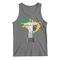 Brazilian Pride Christ the Redeemer Statue Latin America Brazil Map Tank Top - Wonder Print Shop