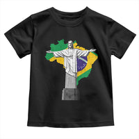 Brazilian Pride Christ the Redeemer Statue Latin America Brazil Map Toddler T Shirt - Wonder Print Shop