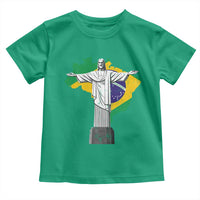 Brazilian Pride Christ the Redeemer Statue Latin America Brazil Map Toddler T Shirt - Wonder Print Shop