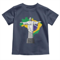 Brazilian Pride Christ the Redeemer Statue Latin America Brazil Map Toddler T Shirt - Wonder Print Shop